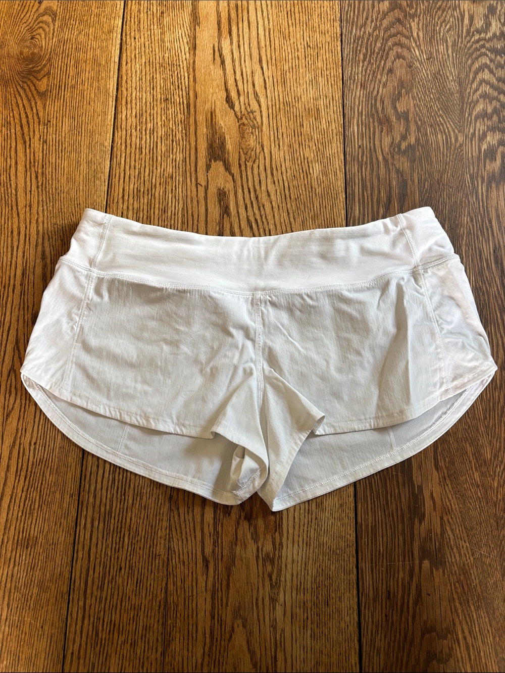 lululemon athletica White Workout Shorts with Hidden Pockets